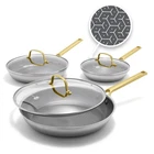 Greenpan CC011208-001 Hybrid 6PC Frying Set 8" 10" 12" Ceramic Nonstick Gold New. Price: $139.99.