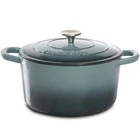 Crock Pot Artisan 5 Quart Round Enameled Cast Iron Dutch Oven In Slate Gray New. Price: $82.00.