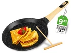 Nutrichef 9.45 Non-stick Crepe Pan With Wooden Spreader, Durable 9", Black New. Price: $32.99.