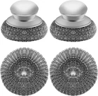 Stainless Steel Wool Scrubber With 2 Replacement Pads - Clean Metal Pans, Pots, New. Price: $10.23.