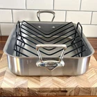 Mauviel 1830 Stainless Steel Roasting Pan With Rack 15.7" X 11.8" Made France Used. Price: $200.00.