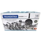 Tramontina 14 Piece Stainless Steel Cookware Set Pots Pans Lids Utensils New. Price: $84.53.