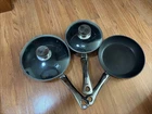 Berndes Nonstick Cookware Set. Fry And Two Sauce Pans With Lids. Used. Price: $59.99.