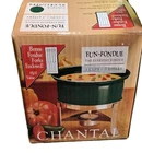 Chantal Fun Fondue Ceramic 3 Cup Green Pot . Stainless Steel Stand & Tealight Open. Price: $19.11.