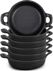 Mini Cast Iron Skillets 5 X 1.3 Inch Pan Small Ramekin Set Black New. Price: $57.61.