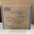 New All-clad D3 10-PIECE Stainless Steel Cookware Set 3-PLY Induction Oven Safe. Price: $599.97.
