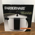 Farberware Classic Series Stainless Steel Covered Stock Pot 8 Qt. Silver Nib New. Price: $39.99.