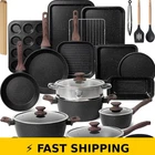 Kikcoin 31-PIECE Nonstick Cookware Set Black New. Price: $307.99.