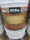Behr Gal. #ST-533 Cedar Semi-transparent Waterproofing Wood Stain & Sealer New. Price: $175.00.