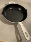 Members Mark Cast Iron Skillet White Enamel 10 Double Pour Spout Used. Price: $20.00.