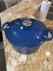 Cuisinart Dutch Oven Blue Cobalt Enamel C1650-25 Quart 4.8L Cast Iron Used. Price: $44.99.