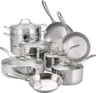 Tramontina Tri-ply Clad Stainless Steel 14-PIECE Cookware Set With Glass Lids, New. Price: $718.08.