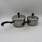 Farberware 1 & 2 Quart Saucepans Pots Stainless Steel Vintage W/ Lids Usa Used. Price: $24.99.
