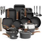 Kitchen Induction Cookware & Bakeware Set - 30 Piece Black Granite Cooking Pa... New. Price: $280.36.