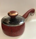 Paula Deen Signature Red Speckled Non-stick 1 Qt Sauce Pan W/ Lid Used. Price: $15.00.