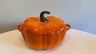 Staub Enameled Cast Iron Fall Pumpkin Cocotte Dutch Oven 3.5 Quart France Used. Price: $195.00.