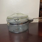 Vintage Mid Century Pyrex Quart Flamewear 6324B Sauce Pan Lid 6324C Used. Price: $24.00.