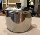 Revere Ware Stainless Steel 6 Qt Stock Pot With Lid Tri Ply Disc Bottom 97K Used. Price: $39.99.