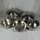 Belgique Stainless Steel Tools Of The Trade Assorted 8 Piece Stock Pots Pans Used. Price: $124.87.
