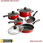 Tramontina Non-stick Red Cookware Set, 9 Piece New. Price: $22.78.