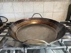 Matfer Bourgeat Black Carbon Steel Paella Pan, 15.75" 062052 Seasoned Used. Price: $49.00.