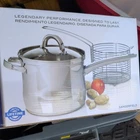 Oster Sangerfield 3-PIECE Stainless Steel Deep Fryer Pot Set Lid/basket Open. Price: $29.99.
