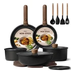 Carote 19PCS Pots And Pans Non Stick, Cookware Sets Piece, Black New. Price: $88.22.