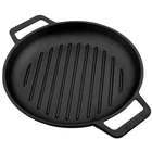 Victoria Cast Iron Round Grill Pan Double Handle Seasoning Bbq Outdoor 32CM New. Price: $155.61.