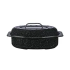 Granite Ware 13-INCH Oval Roaster With Lid. Inches, Speckled Black New. Price: $42.99.