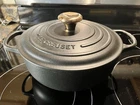 Le Creuset Matt Black Licorice 3.5 Qt #24 Sauteuse Lid - Copper Knob France New. Price: $175.00.