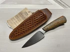 Kevin Casey Hunter 1075 High Carbon Steel W/ Harmon Dyed Stabilized Burl Handle New. Price: $1400.00.