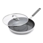 Bobby Flay 12" Stainless Steel Ceramic Nonstick Covered Fry Pan New. Price: $35.69.