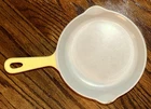 Creuset - Vintage 1955 Elysees Yellow Enameled 6.5 Cast Iron Skillet #16 Used. Price: $30.00.
