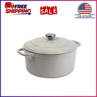 Lodge Cast Iron 5.5QT Oyster White Enameled Dutch Oven New. Price: $45.99.