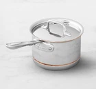 Two Quarts Copper Core Saucepans, New, By: All-clad. Price: $150.00.