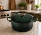 Wicked X Creuset Signature Enameled Cast Iron Round Dutch Oven, 4 1/2-QT New. Price: $216.00.