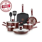 T-fal Easy Care 12-PIECE Non-stick Cookware Set, Pots And Pans, Red Free Ship Us New. Price: $66.39.