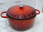 Usedgood - Le Creuset Signature Cast Iron Round Dutch Oven, Cerise, 26 Cm. Price: $154.68.