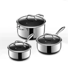 Hexclad Hybrid Nonstick 6 Piece Sauce Pan Pot Cookware Set 2QT 3QT 8QT W/ Lids New. Price: $299.00.