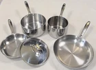 Tramontina Tri-ply Clad Stainless Steel Cookware 5PC Set 10 8 Skillets 2QT 3QT Used. Price: $129.97.