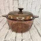 Vintage Vision By Corningware Amber Glass 4.5L Dutch Oven Stock Pot W/ Pyrex Lid Used. Price: $39.13.