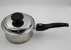 Vtg Lifetime Saucepan With Lid 304CC Stainless 12 Element Solar Cap Qt Used. Price: $45.00.