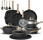 Bazova 23-PIECE Pots And Pans Set Non Stick,titanium Ceramic Cookware New. Price: $199.99.