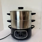 Secura 8.5 Qt Electric Food Steamer DZG-D80A1 800W Stainless Steel 2-TIER Timer Used. Price: $63.20.