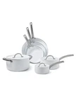 Black+decker 9-PIECE Ceramic White Aluminum Cookware Set, Pots And Pans With New. Price: $144.99.