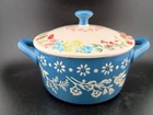 Pioneer Woman Fancy Flourish Mini Cocotte With Lid 16 Oz 4.5 Diameter Used. Price: $12.95.