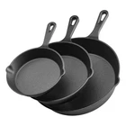 Vevor 3 Piece Cast Iron Skillet Frying Pan Set 6 8 10" Handle Pre-seasoned Black New. Price: $29.99.