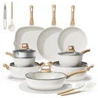 24-PIECE Pots And Pans Set Non Stick, Titanium-reinforced Ceramic Cookware Se.... Price: $101.55.