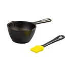 Lodge Seasoned Cast Iron Melting Pot With Silicone Brush - 0.5 Quarts, Black New. Price: $28.75.