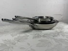 Emeril Stainless Steel Fry Set 8 10 Skillets & 1QT Saucepan Used. Price: $49.99.
